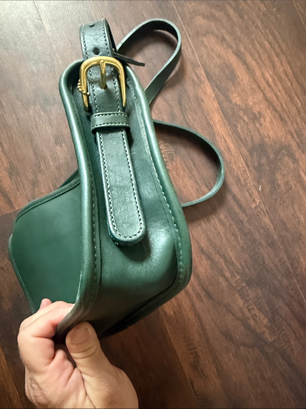 Vintage Coach Forest Green Leather Crossbody Bag - Picture 4 of 11